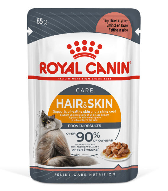 Royal Canin Feline Care Nutrition Hair & Skin Adult Cat Wet Food 85g x 12