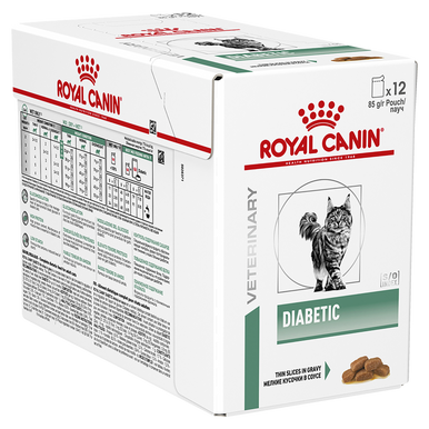 Royal Canin Veterinary Health Nutrition Diabetic Adult Cat Wet Food 85g x 12