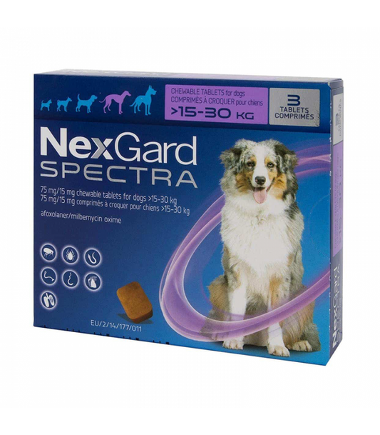 NexGard Spectra Chewable Tablet Dog Ectoparasiticide 15-30kg SOLD PER BOX