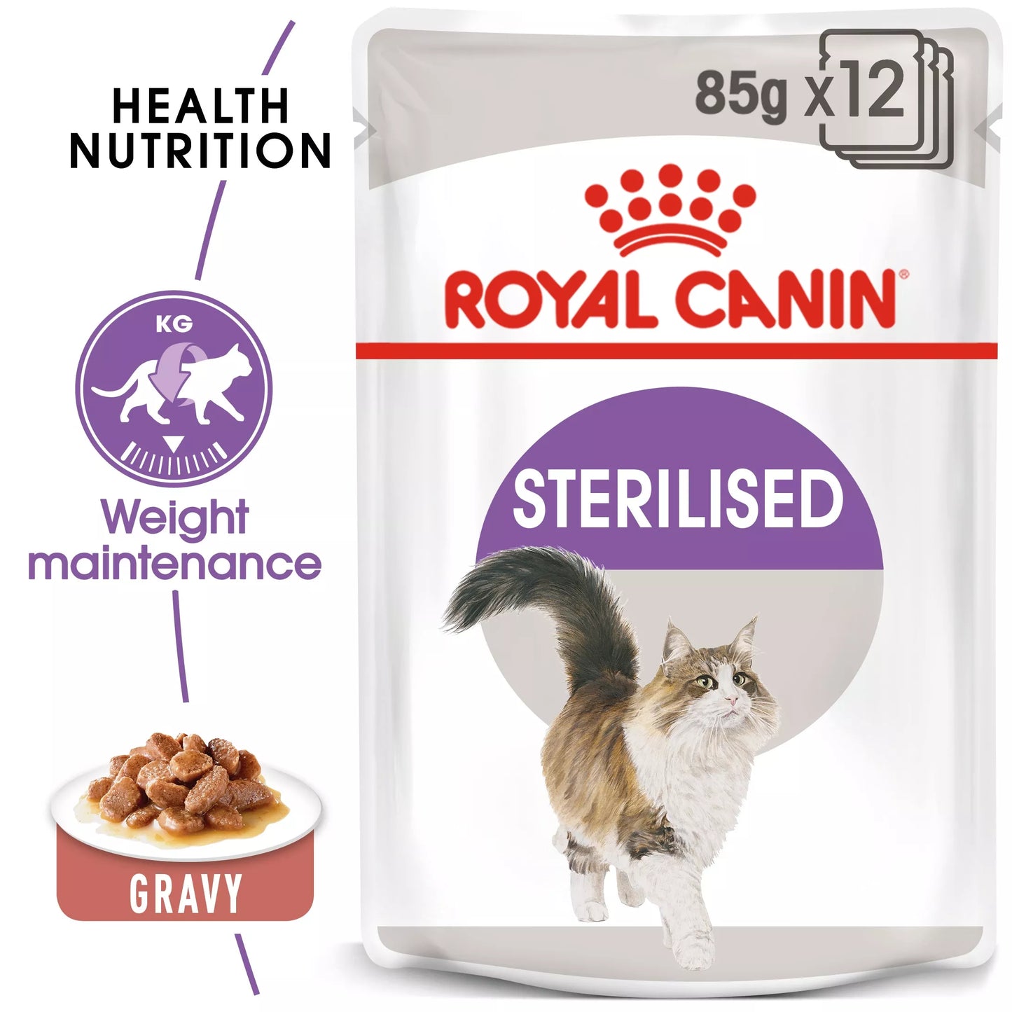 Royal Canin Feline Health Nutrition Sterilised Adult Cat Wet Food 85g x 12