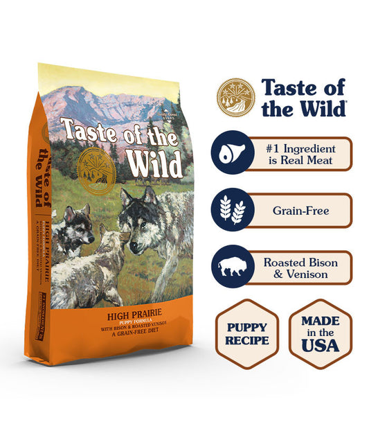 Taste of the Wild High Prairie with Roasted Bison and Roasted Venison Grain-Free Dry Puppy Dog 12.2kg