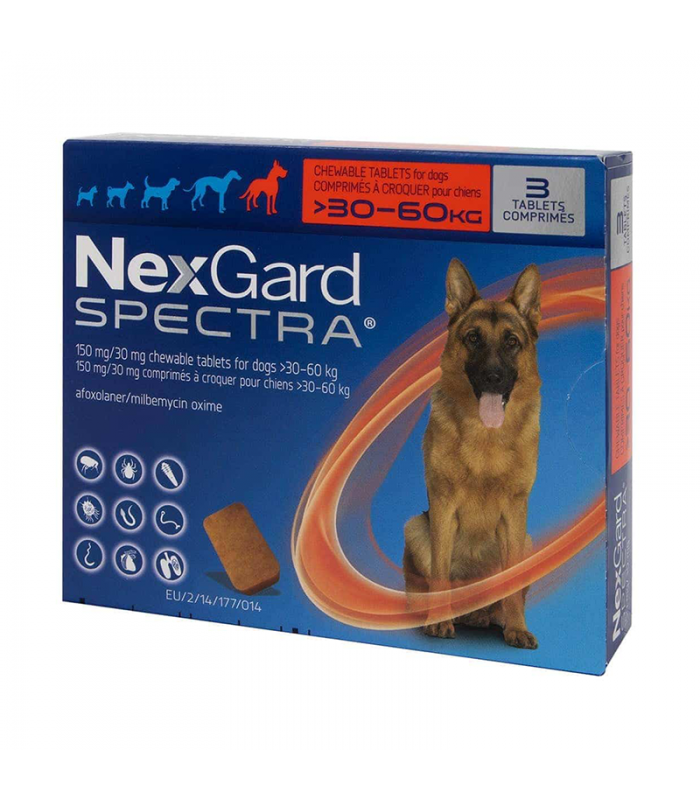 NexGard Spectra Chewable Tablet Dog Ectoparasiticide 30-60kg SOLD PER BOX