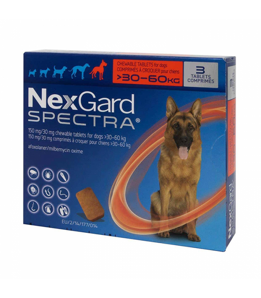 NexGard Spectra Chewable Tablet Dog Ectoparasiticide 30-60kg SOLD PER BOX