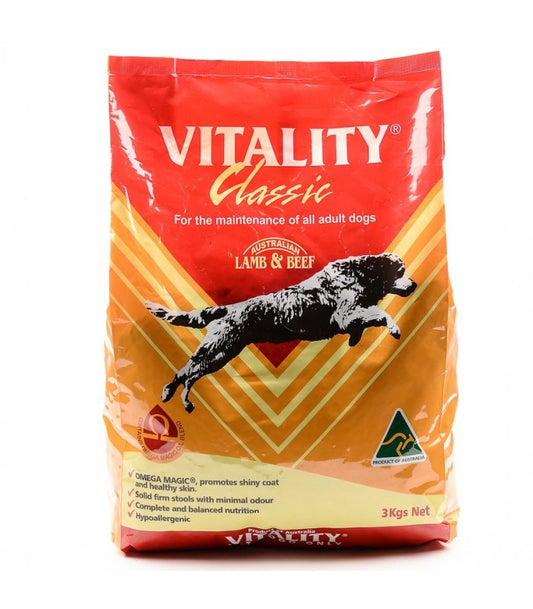 Vitality Classic Lamb & Beef Dog Dry Food 3kg